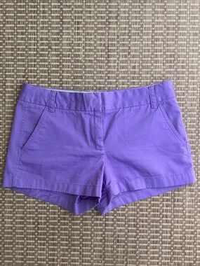 J.Crew Flat Front Cotton Chino Broken-In 3 inch Shorts Purple Size 6